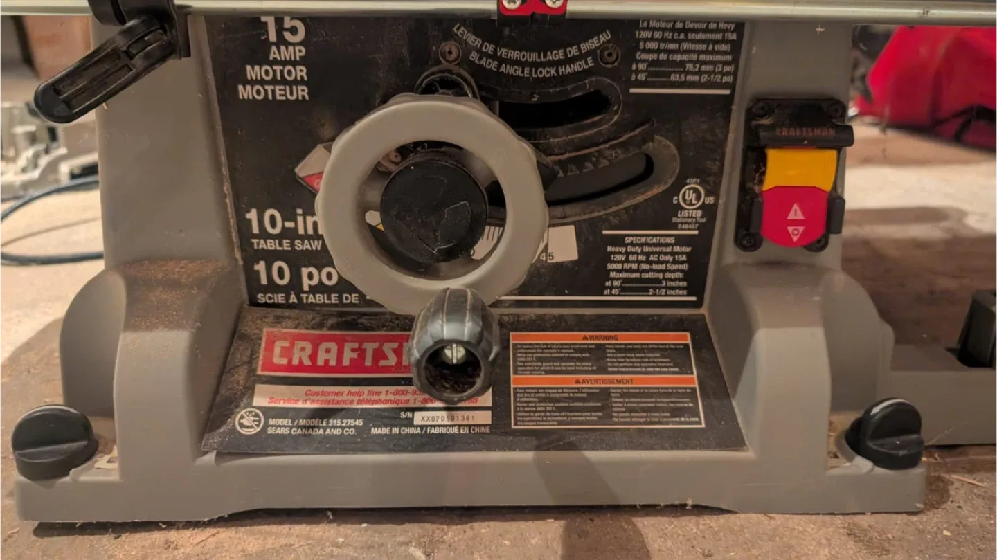 Craftsman 10-in Table Saw image indicator(3)