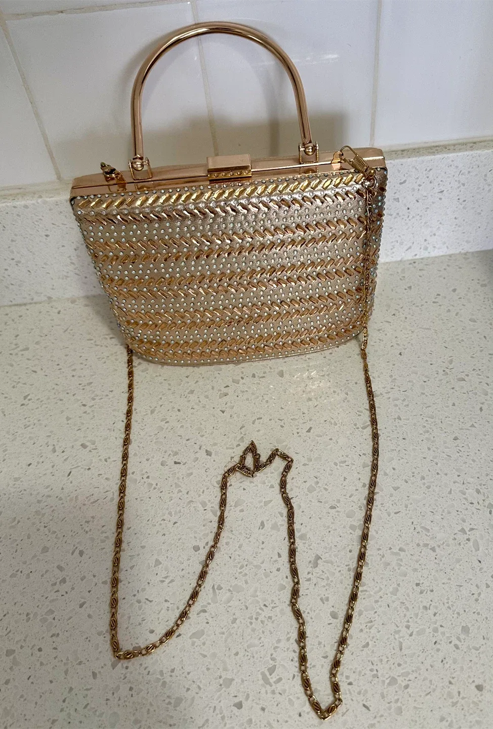 Gold evening bag