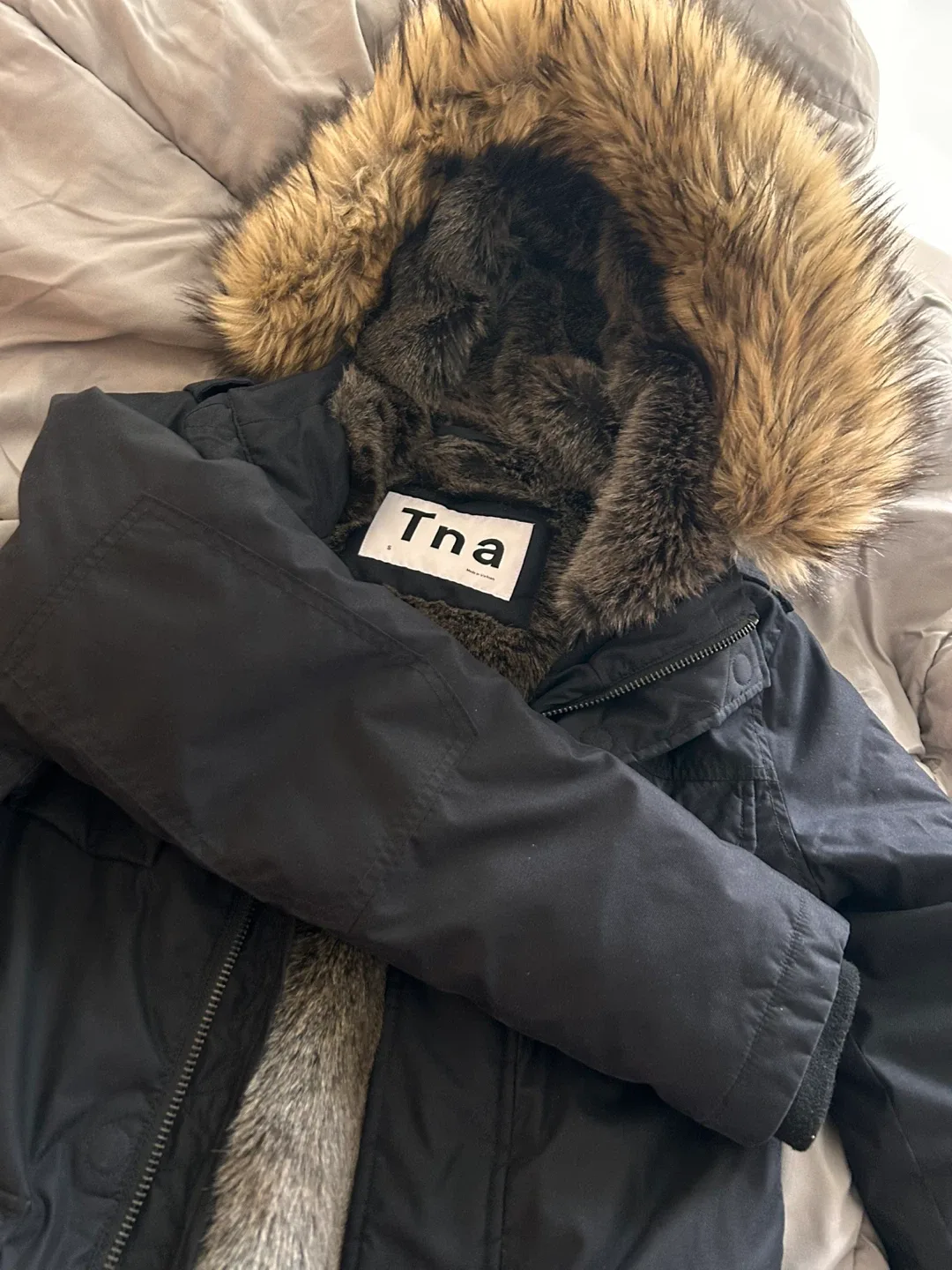 TNA Black Winter Parka Size S image indicator(3)