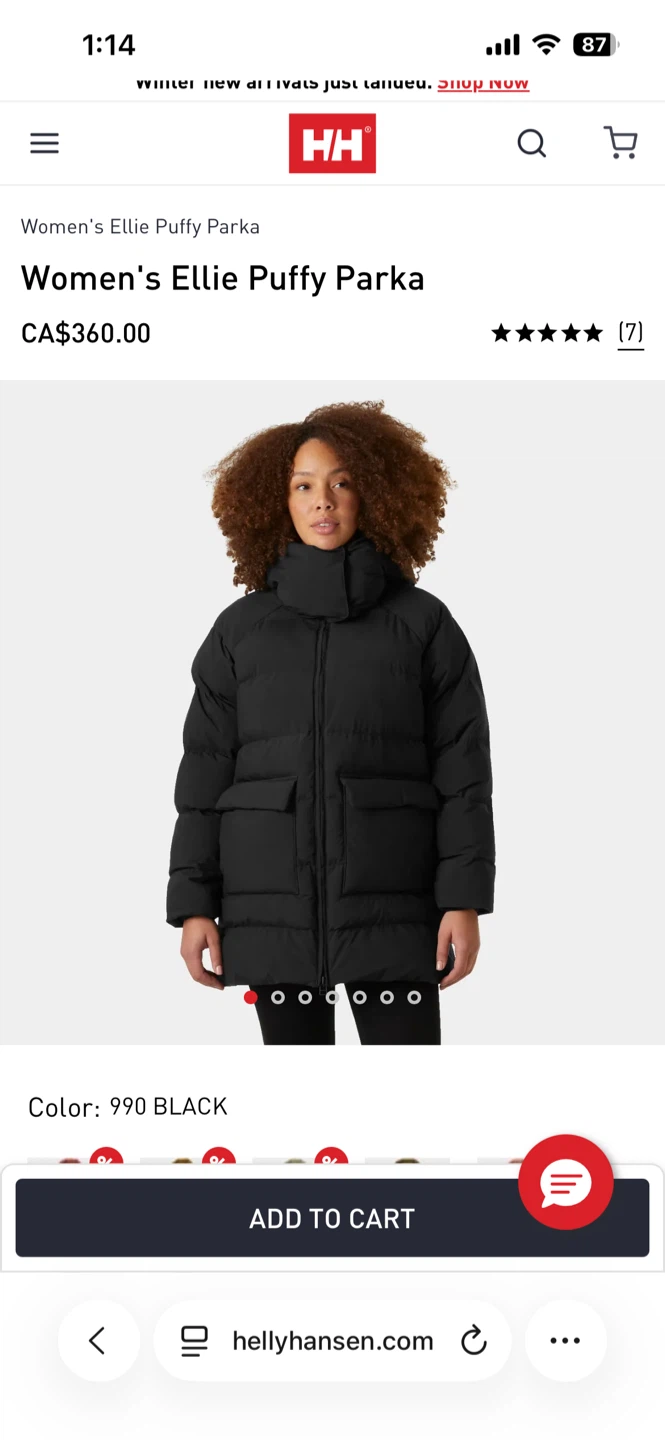 NWT • Helly Hansen Women's Ellie Puffy Parka - Black - M - photo 5
