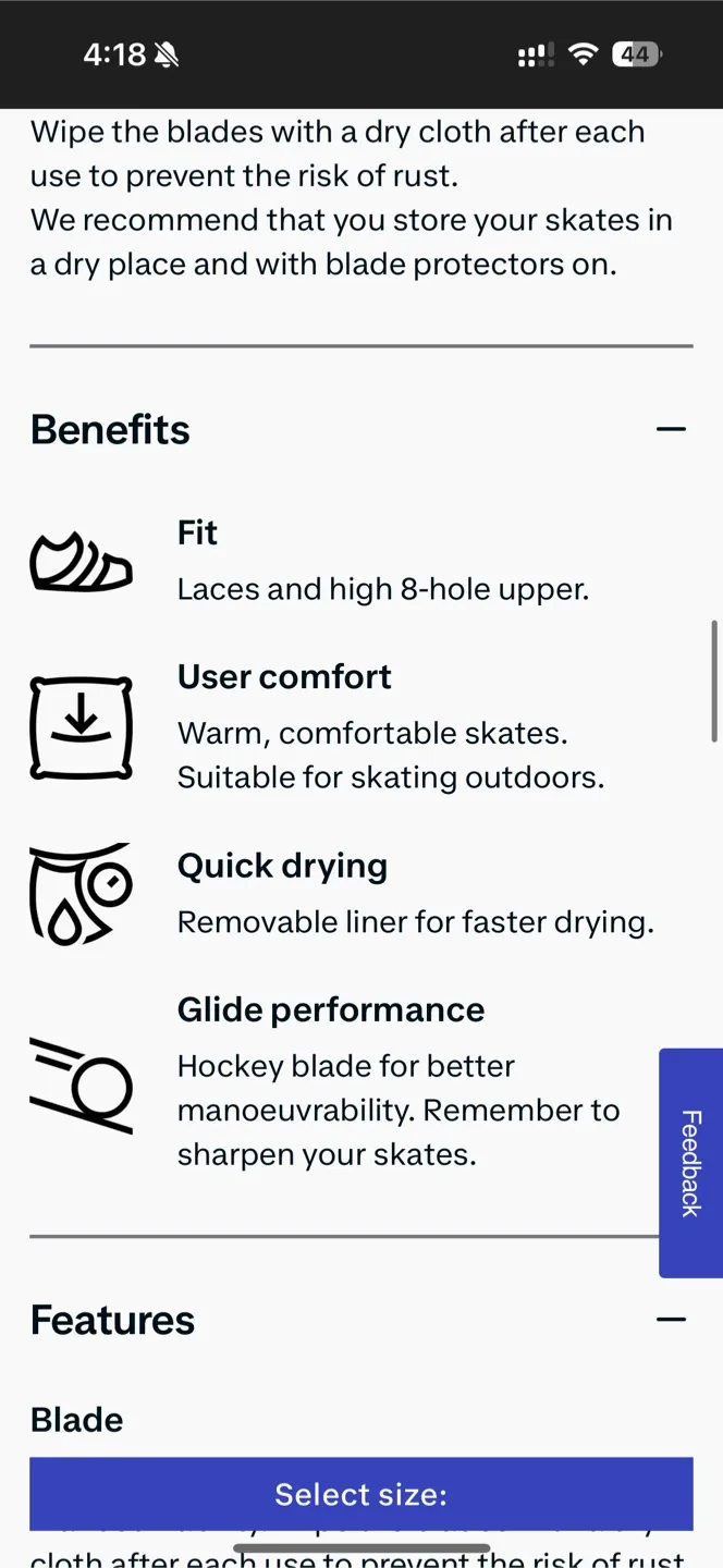 Oxelo Ice Skates - Women's Size 8/EU 39 image indicator(6)