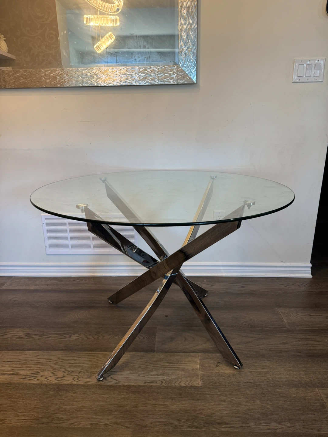 Round Glass Dining Table With Chrome Base