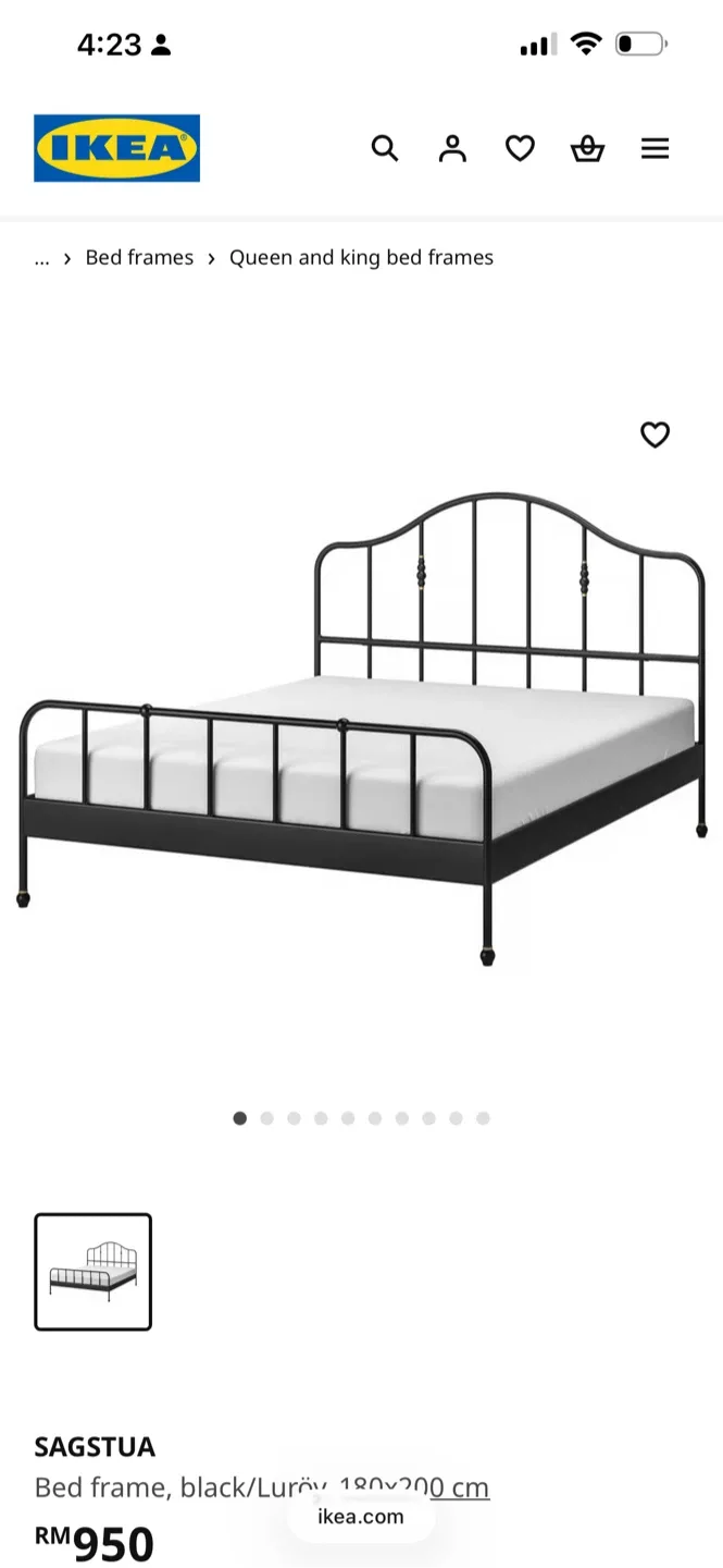 IKEA SAGSTUA Bed Frame - Black