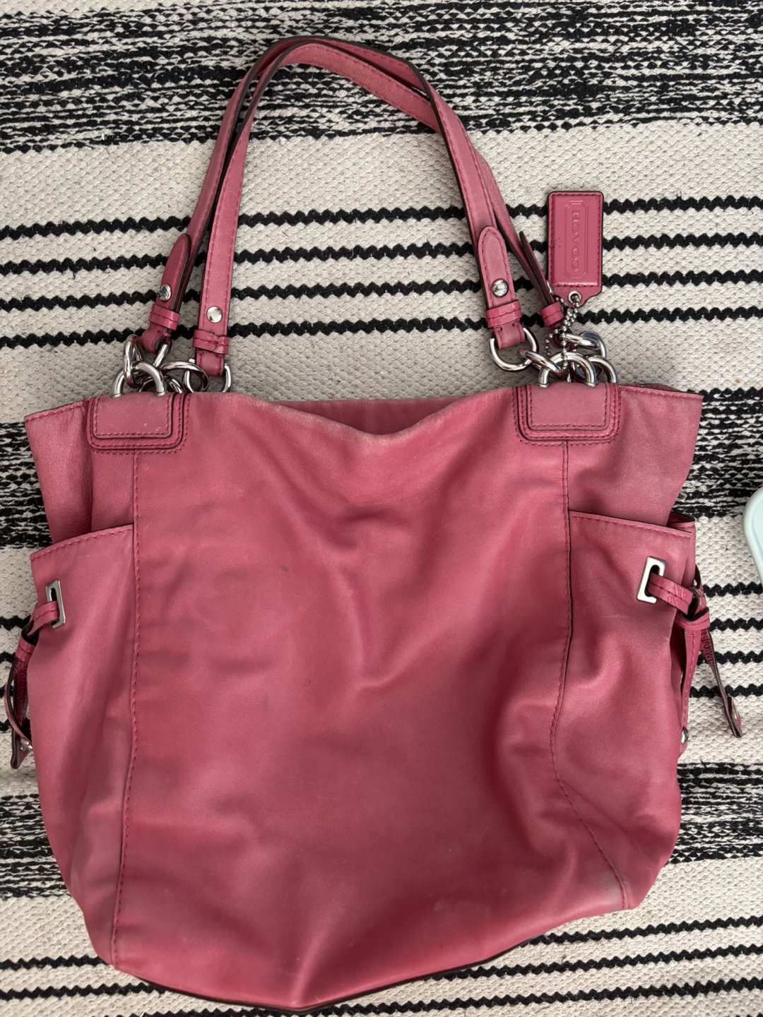 Coach Pink Leather Tote Bag