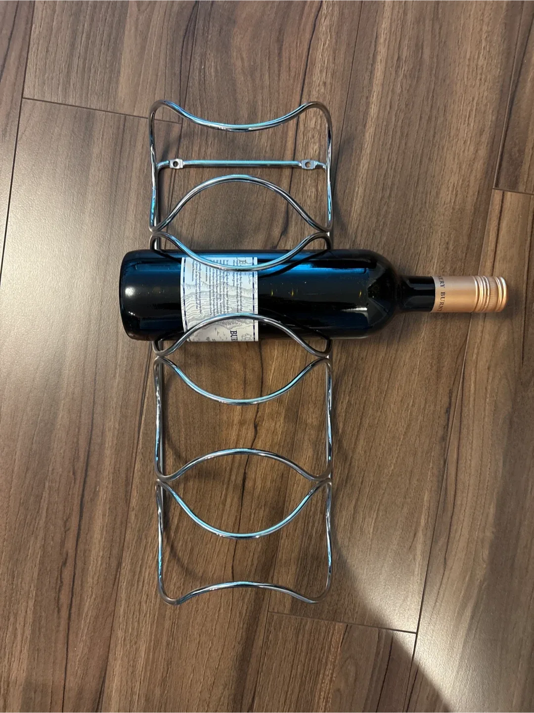 Chrome Wine Rack - Holds 4 Bottles thumbnail