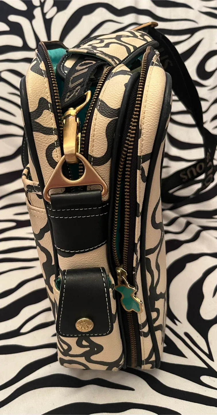 🧸🖤 TOUS Kaos Pix laptop briefcase in beige and black print 🖤🧸 image indicator(6)