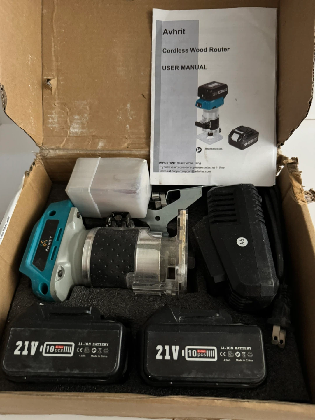Avhrit Cordless Wood Router with Accessories