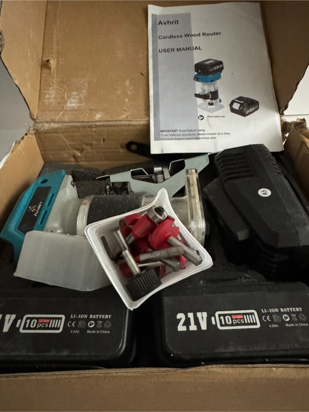 Avhrit Cordless Wood Router with Accessories - photo 3