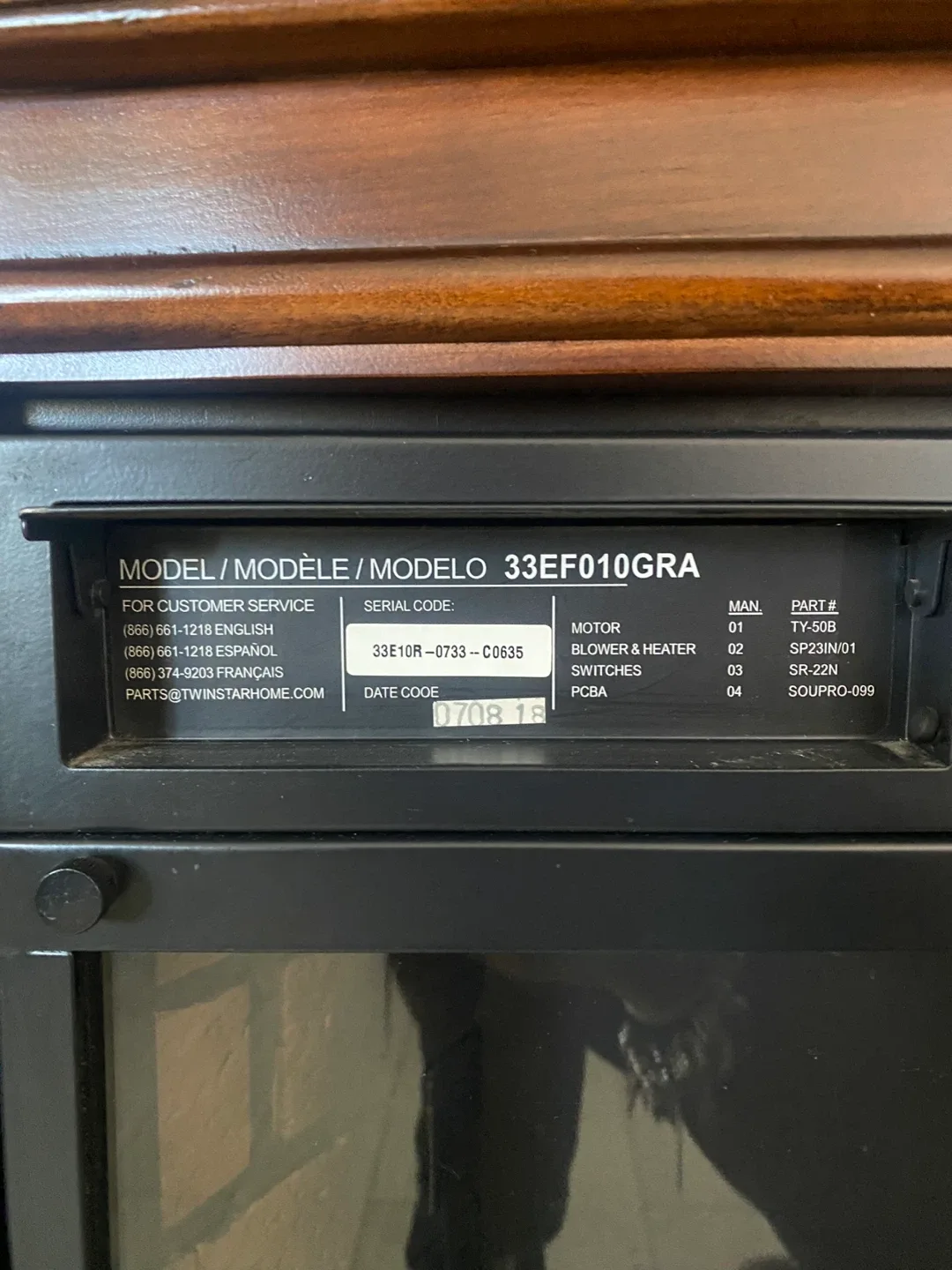 Twin Star Home Electric Fireplace 33EF010GRA image indicator(3)