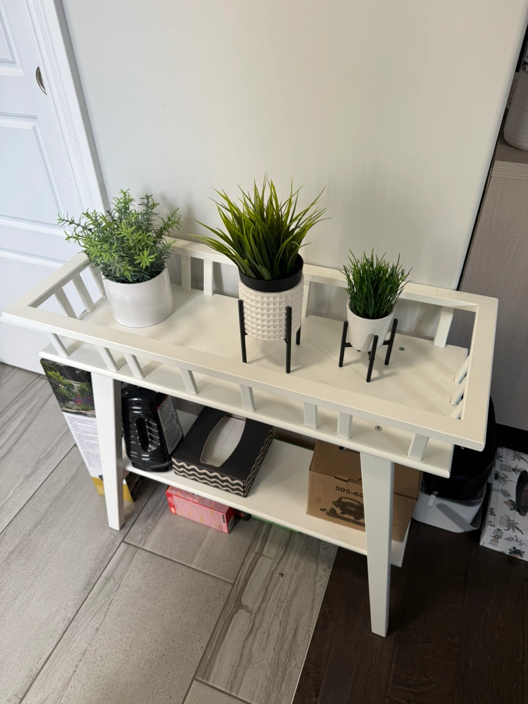 White Plant Stand/Side Table - photo 3