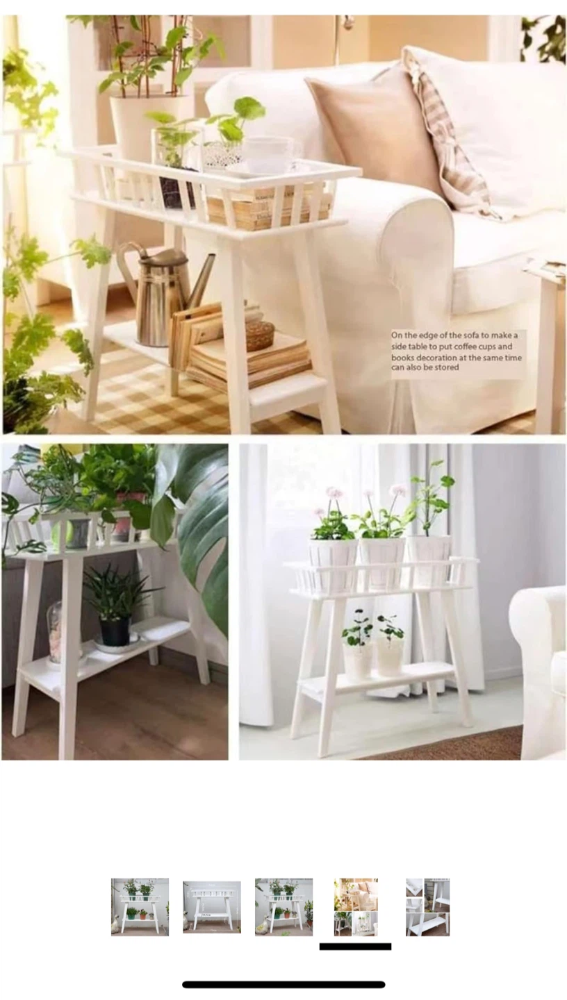 White Plant Stand/Side Table