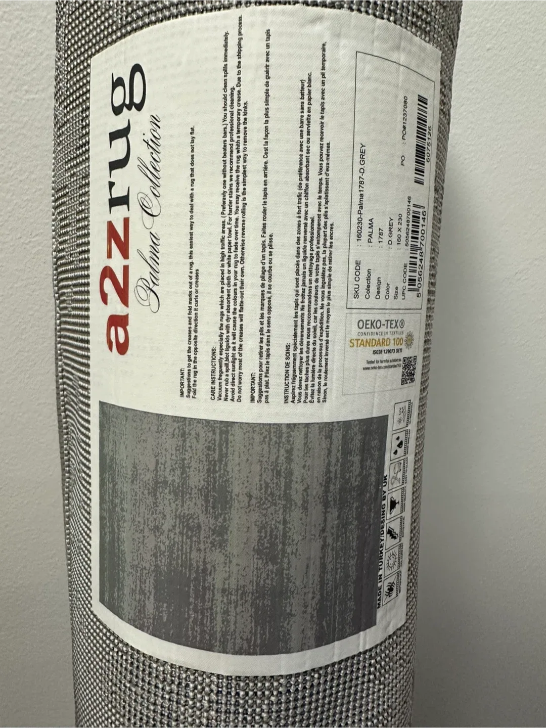 a2zrug Palma Collection 160x230cm -D Grey Rug image indicator(2)