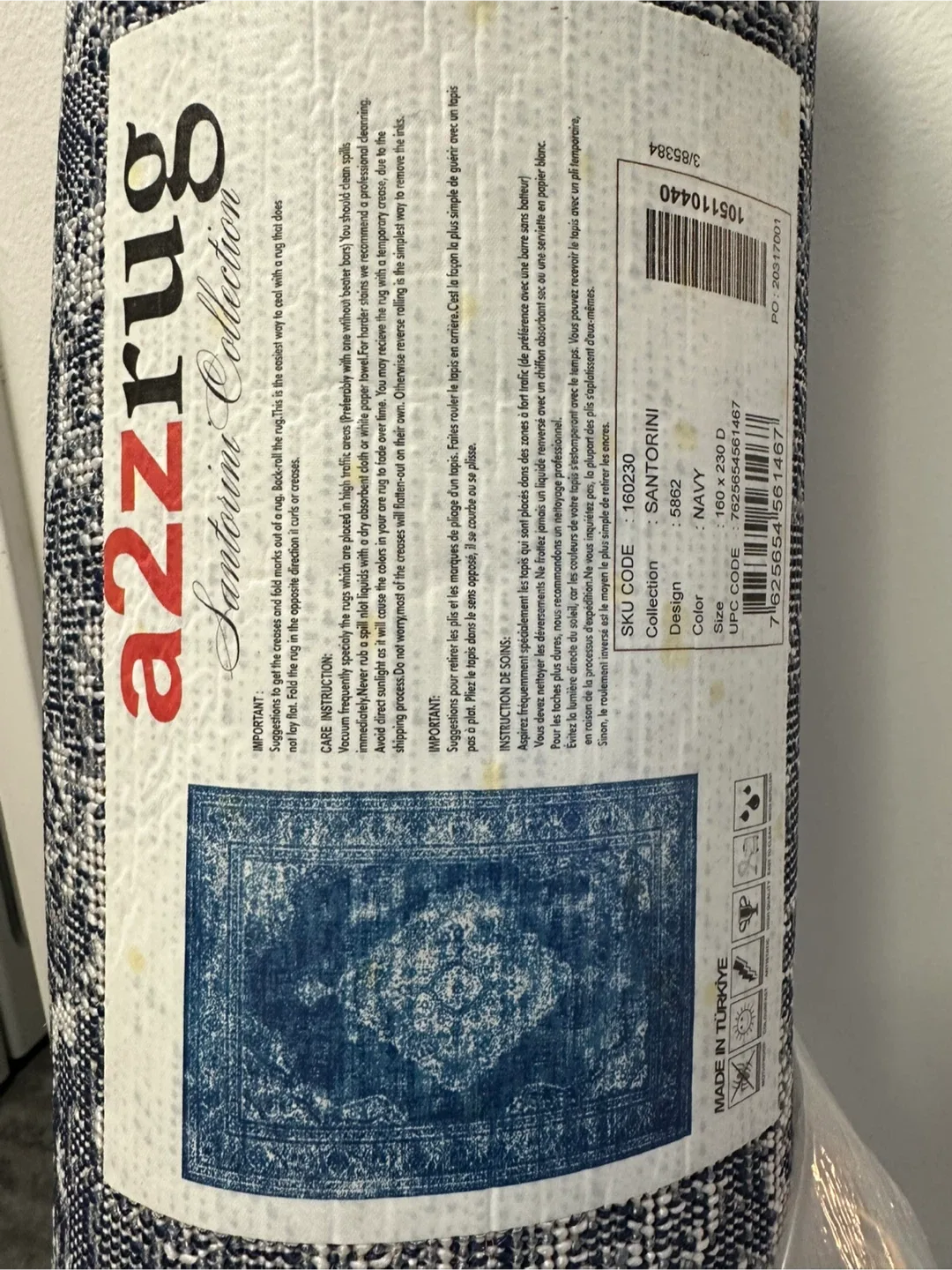 a2zrug Santorini Collection Navy Rug 160x230cm image indicator(2)