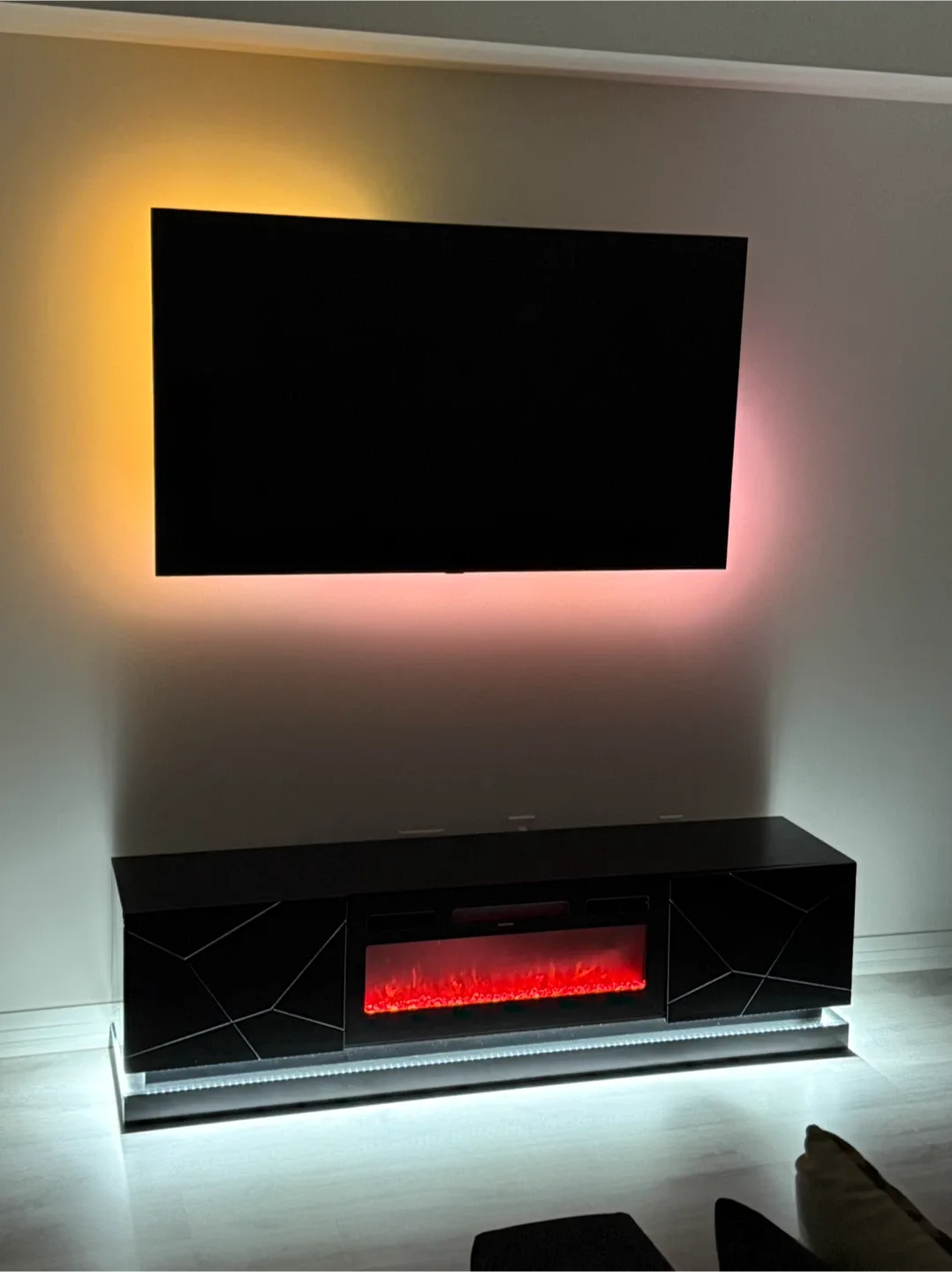 Black Electric Fireplace TV Stand image indicator(3)
