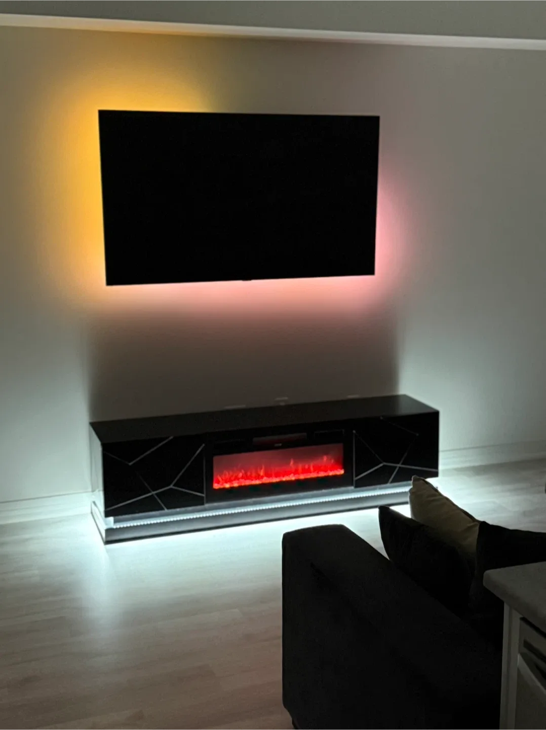 Black Electric Fireplace TV Stand image indicator(2)