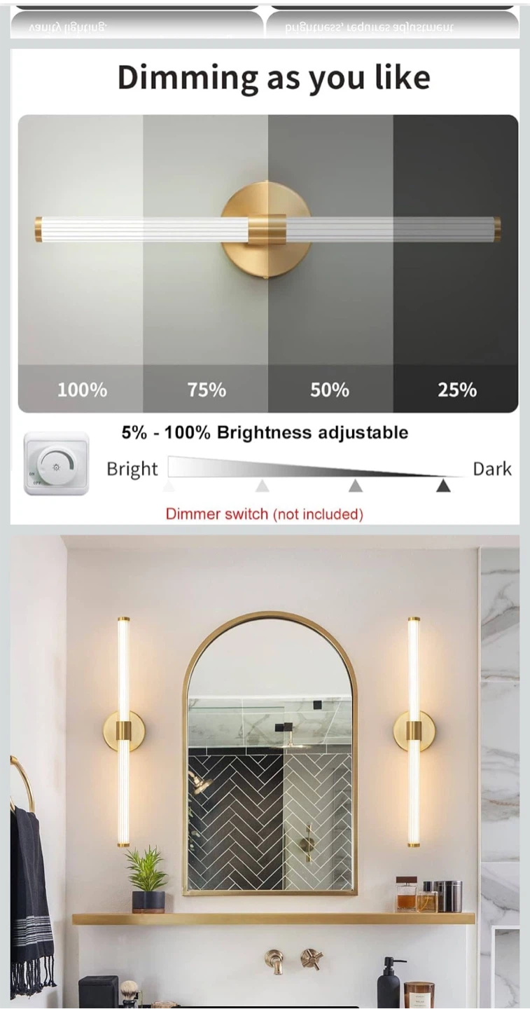 Modern Gold Vanity Light - 360° Lighting - photo 2