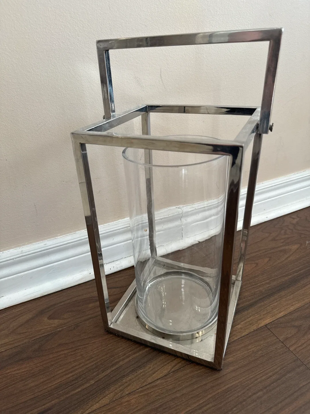 Silver Metal & Glass Candle Holder thumbnail