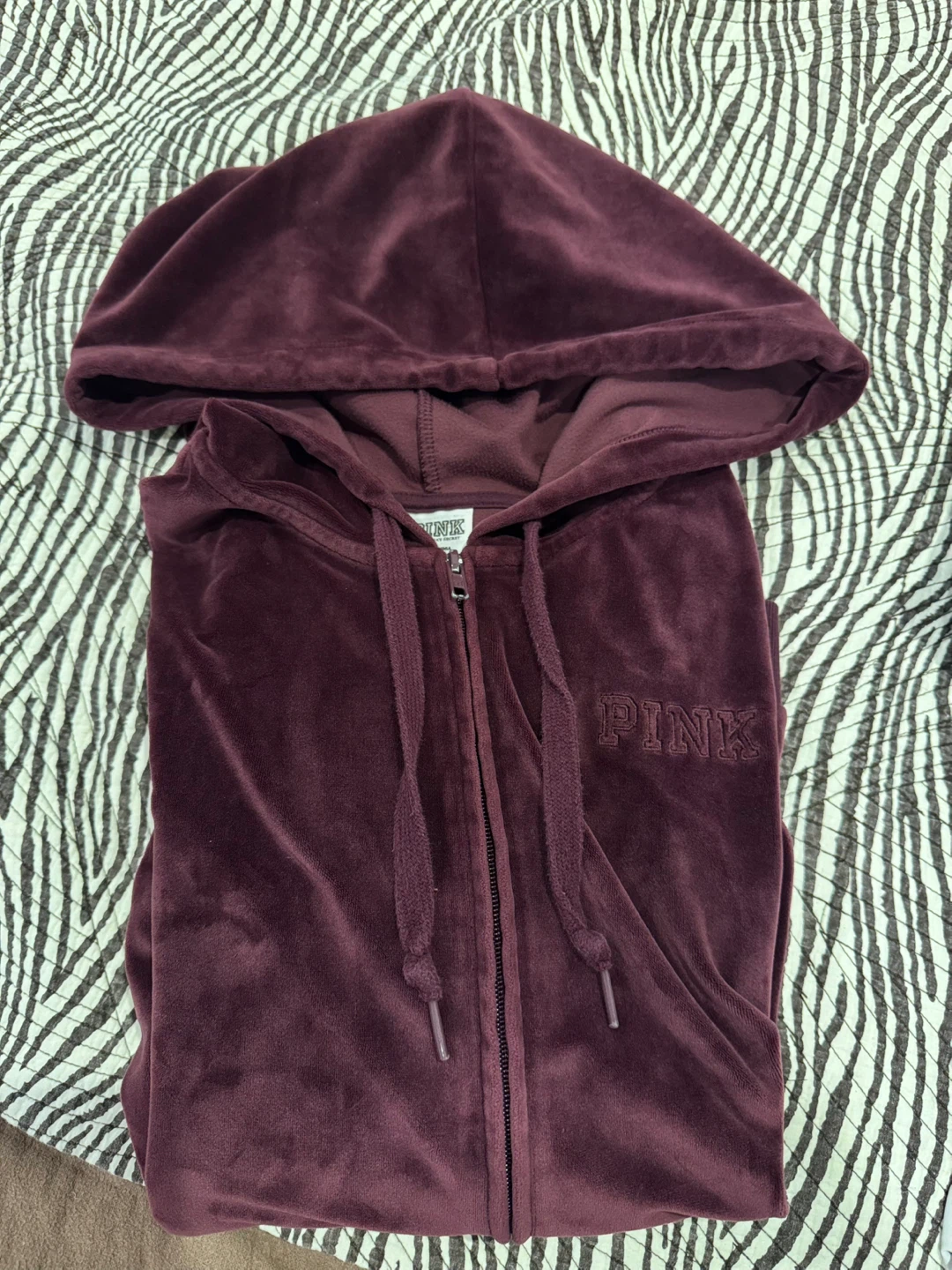 PINK Victoria's Secret Velvet Hoodie - Size M - photo 2