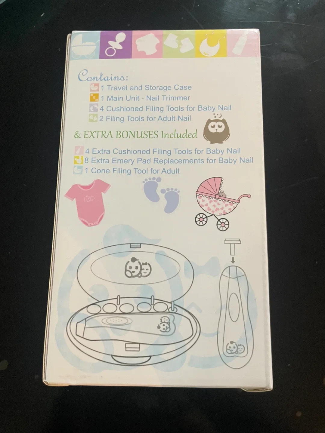 Adult and Baby Electric Nail File Trimmer Set image indicator(8)