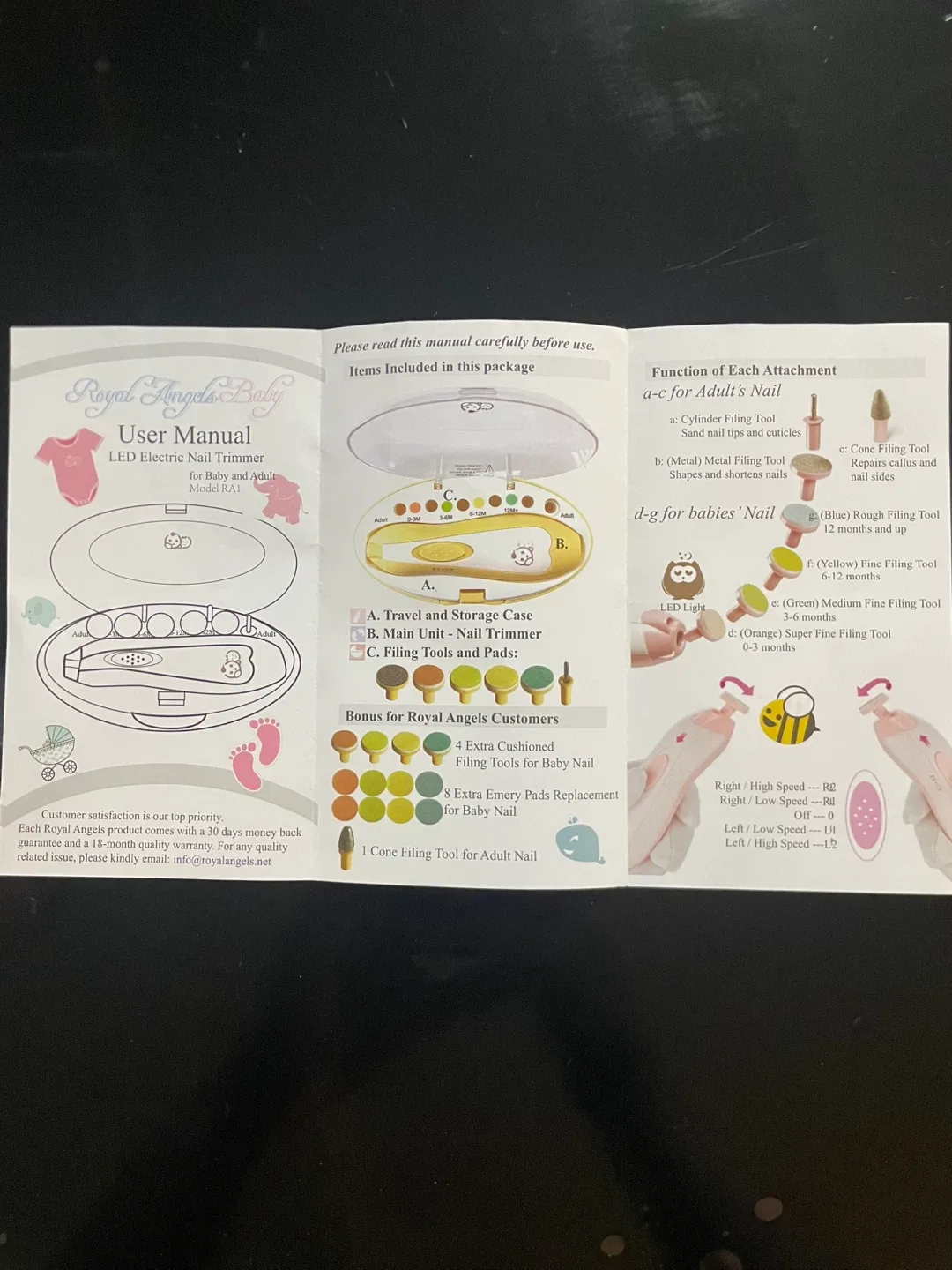 Adult and Baby Electric Nail File Trimmer Set image indicator(10)