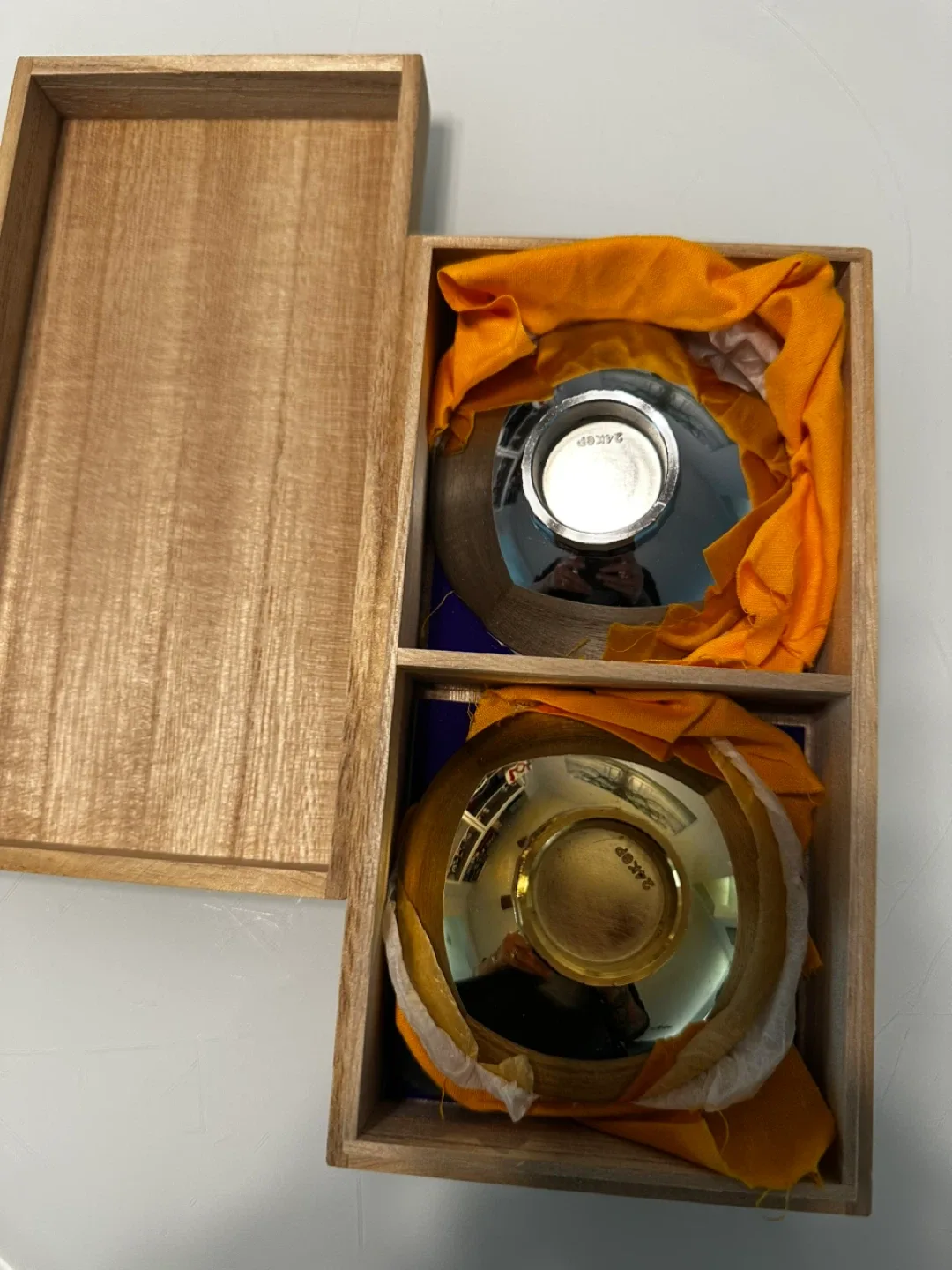 24KGP Gold & Silver Plated Bowls Set with Box image indicator(4)