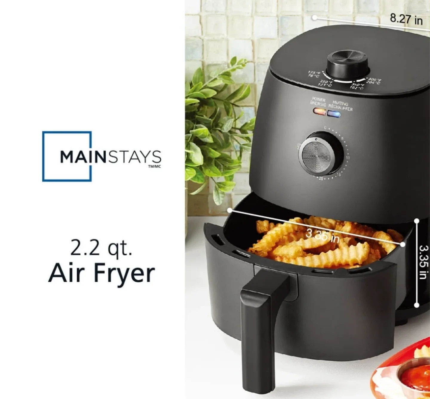 Mainstays 2.2 qt Air Fryer - Black image indicator(4)