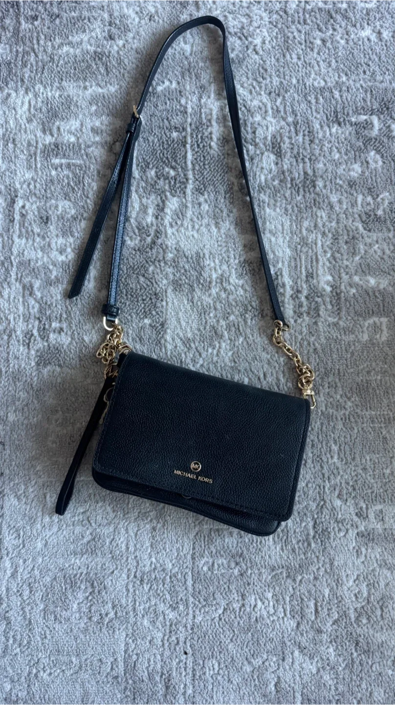 Michael Kors Black Leather Crossbody Bag