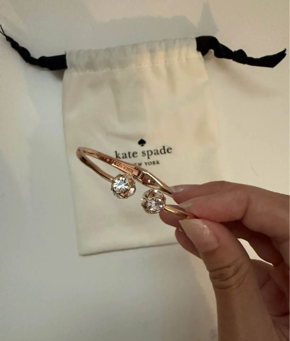 Kate Spade Rose Gold Crystal Hinge Bangle image indicator(3)
