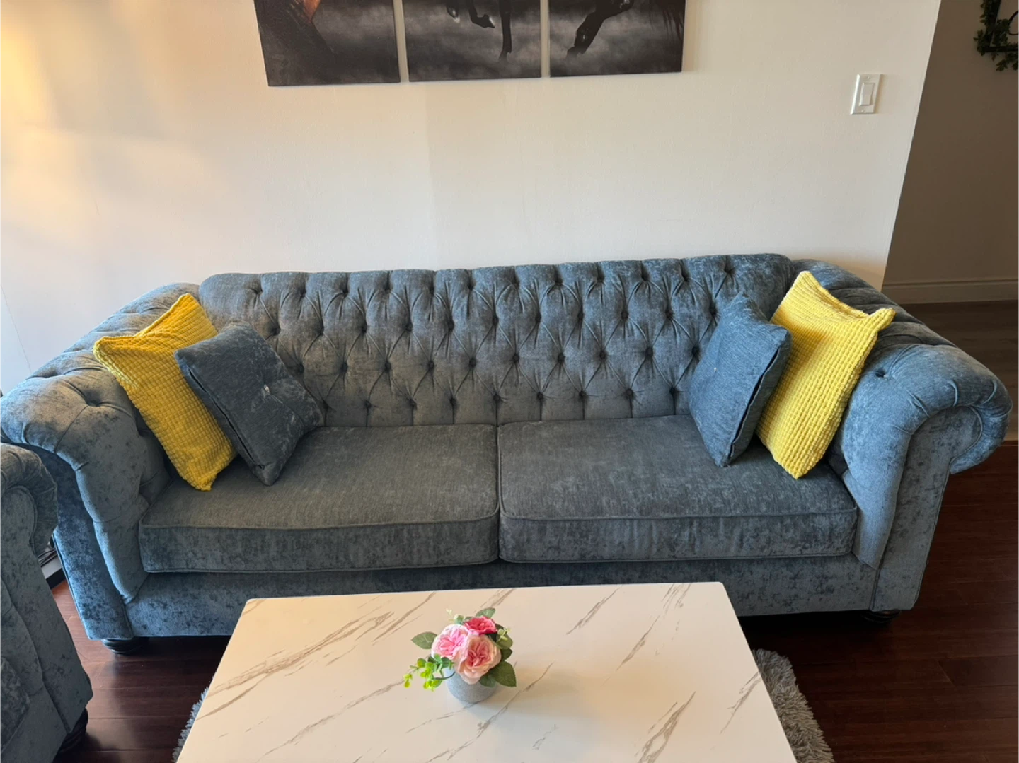 Bad Boy Sofa & Armchair Set - Teal Blue Velvet - photo 2