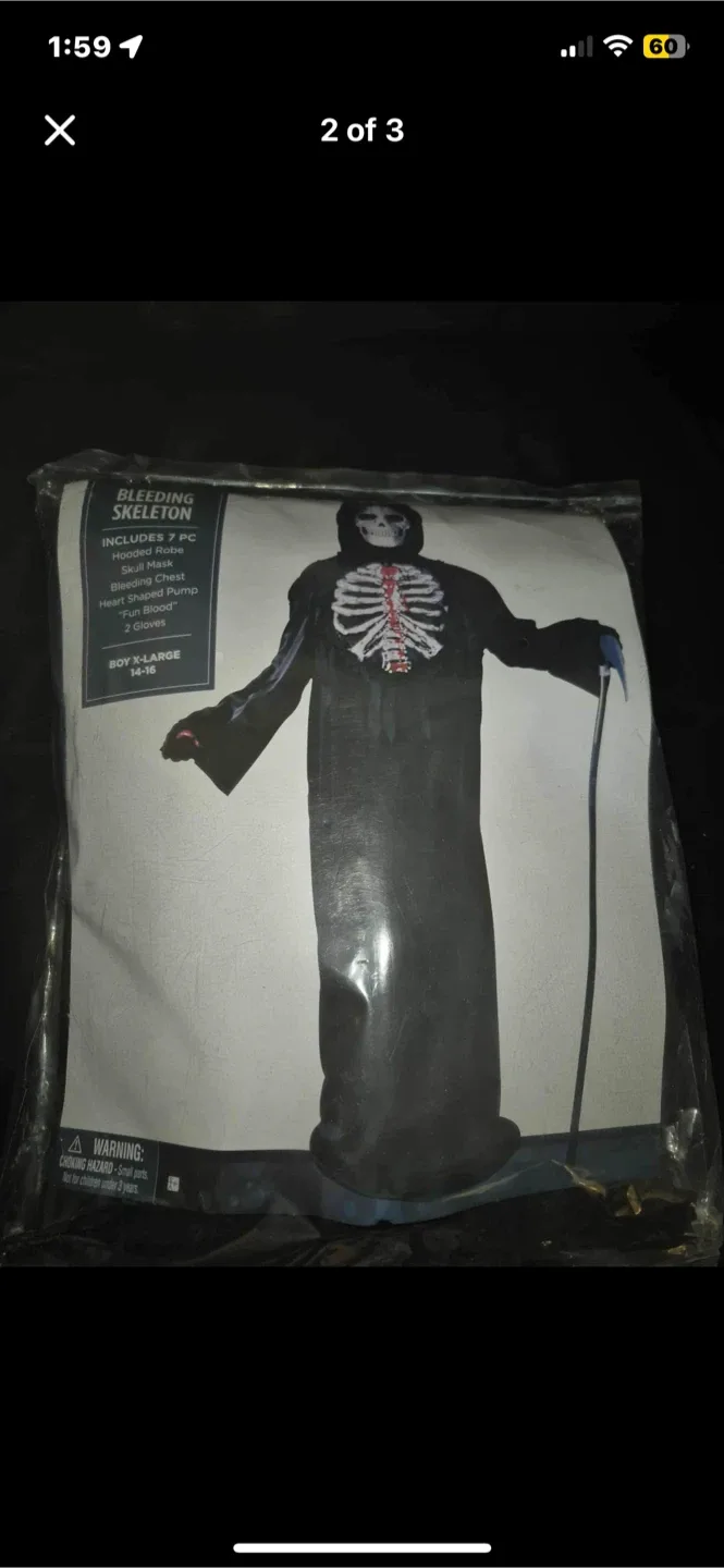 Bleeding Skeleton Costume - Boy X-Large (14-16)