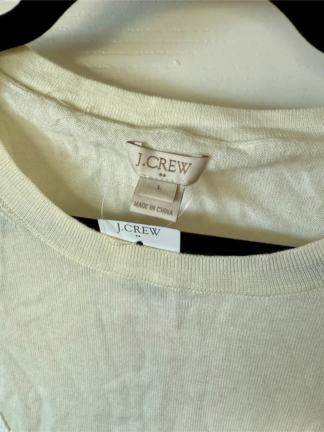 J.Crew Cream Lace Long Sleeve Top - Size L image indicator(3)