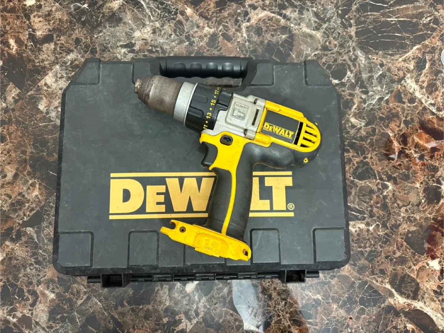 DeWalt 1/2" Cordless Hammer Drill with Charger & Case image indicator(2)