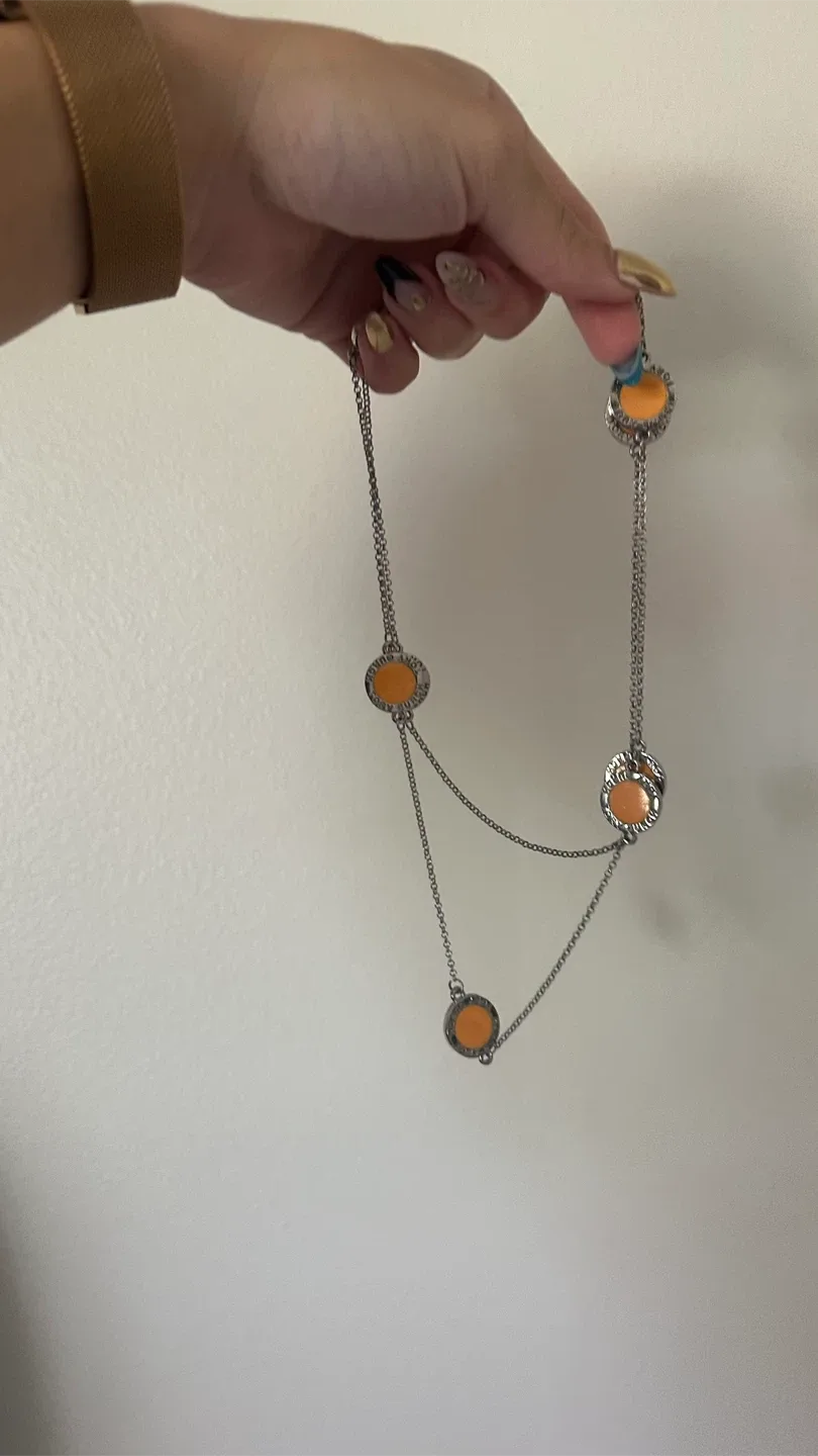 Tory Burch Necklace Orange & Silver image indicator(2)