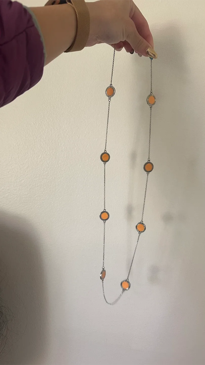 Tory Burch Necklace Orange & Silver image indicator(3)