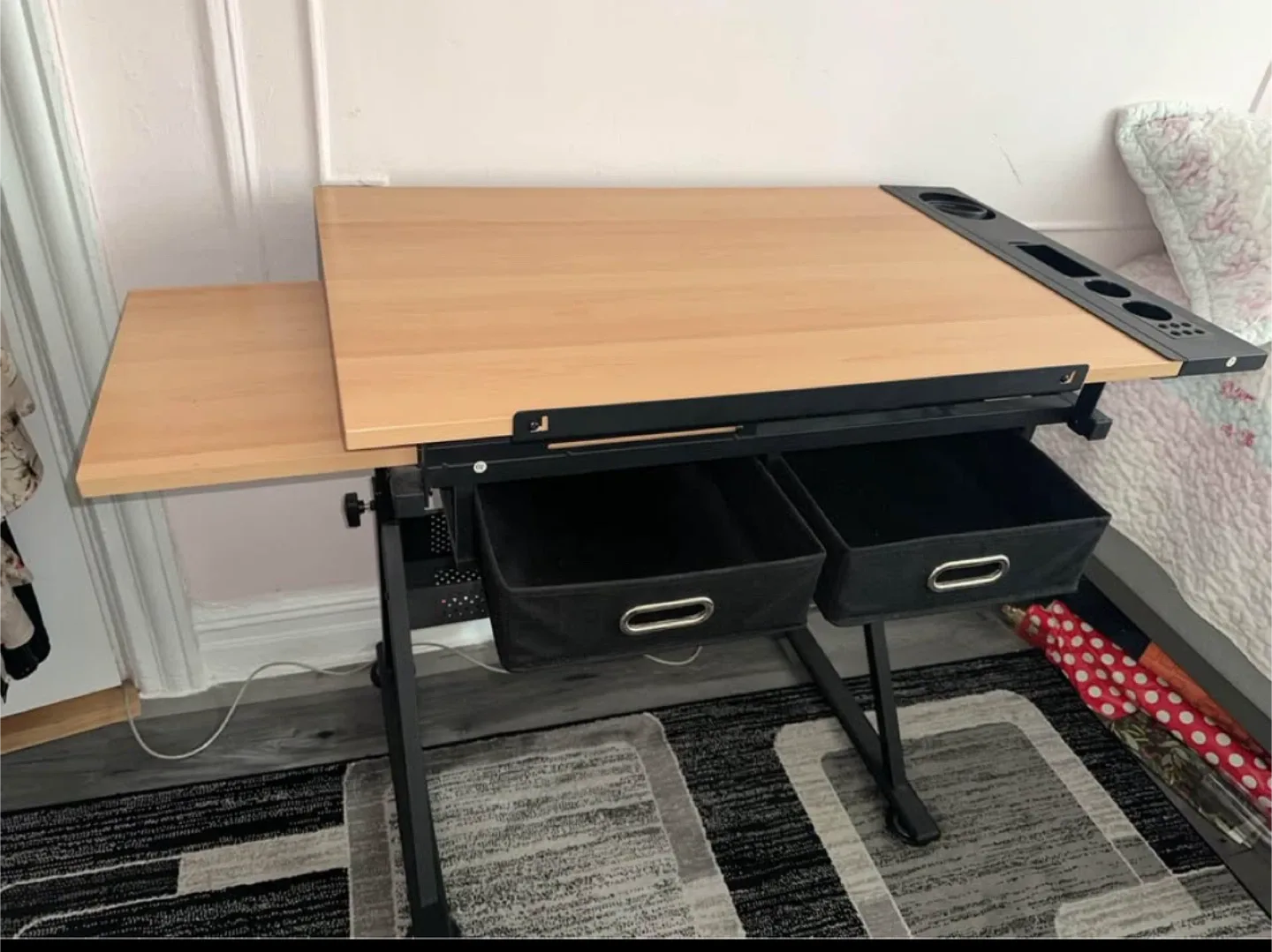 Adjustable Drafting Table Drawing Desk image indicator(2)