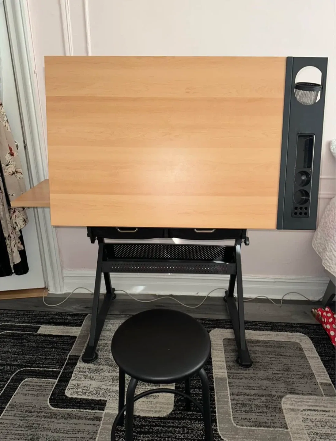 Adjustable Drafting Table Drawing Desk image indicator(3)