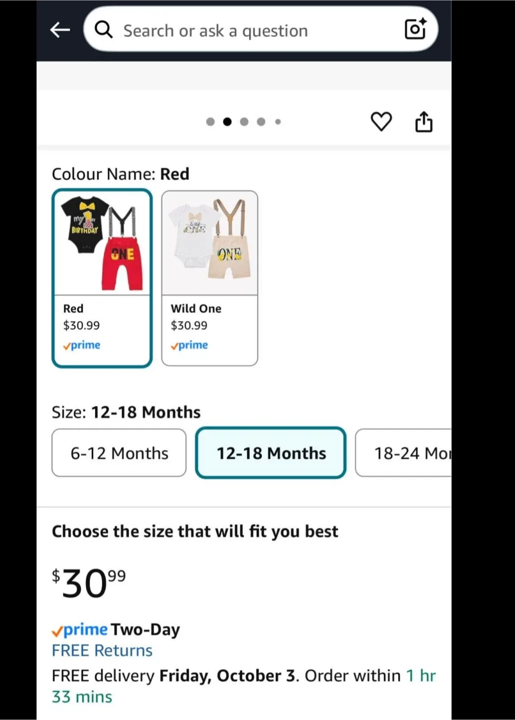 Mickey Mouse first birthday outfit image indicator(4)
