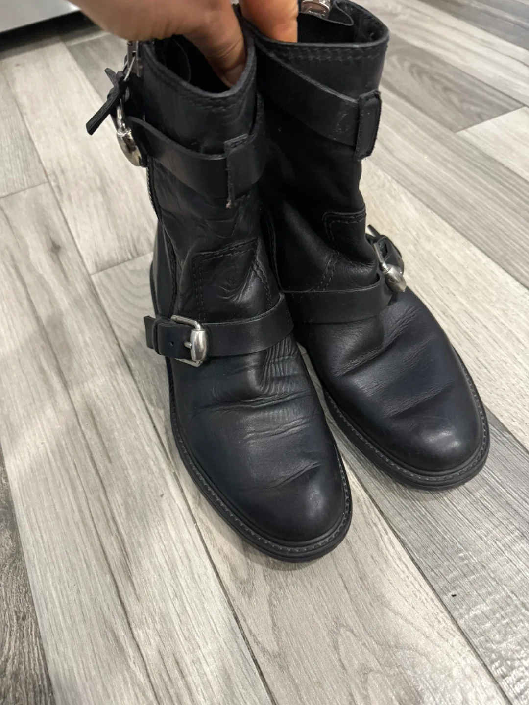 Gucci Black Leather Biker Boots image indicator(2)