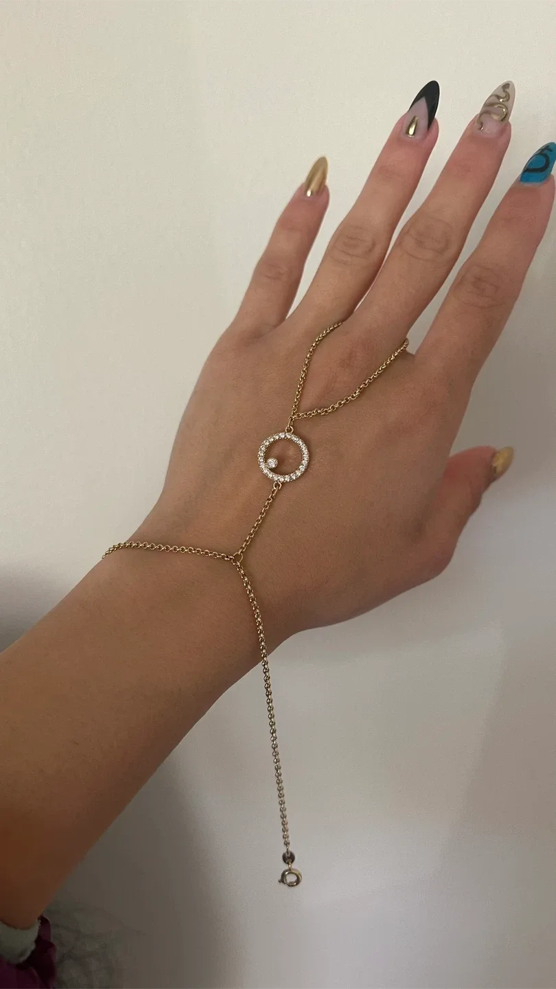 Gold Hand Chain Bracelet thumbnail