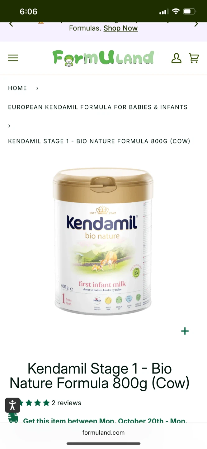 Kendamil Bio Nature Stage 1 Infant Formula 800g - photo 4