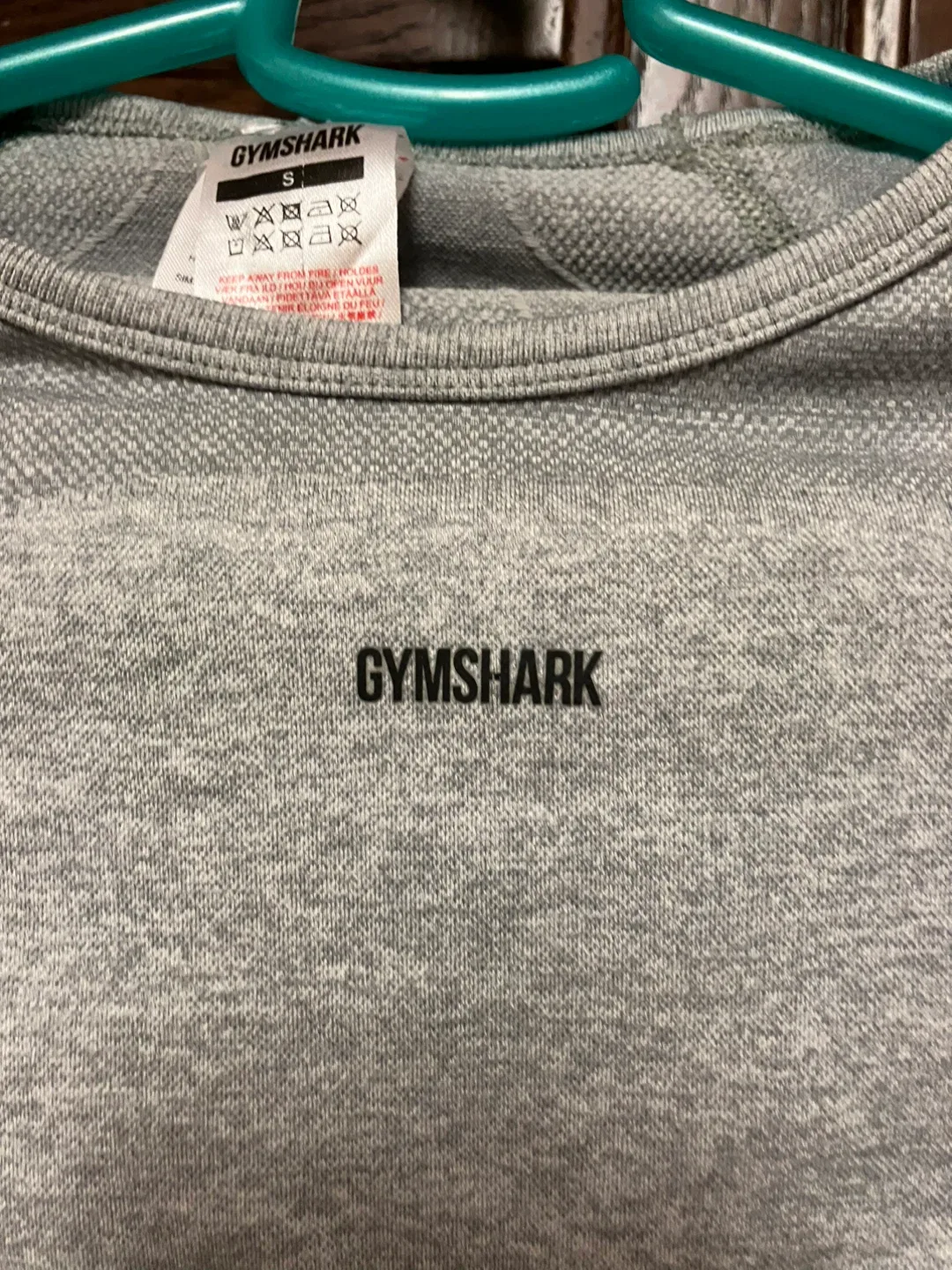 Gymshark Grey Cropped Long Sleeve Top - Size Small image indicator(3)