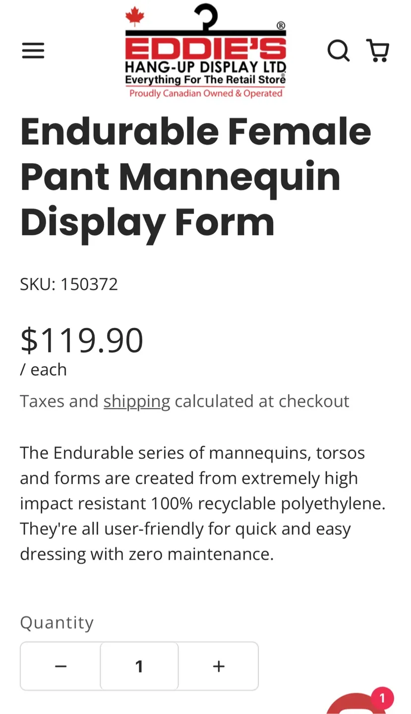 🩳 Female Mannequin Display Form – $70 image indicator(6)