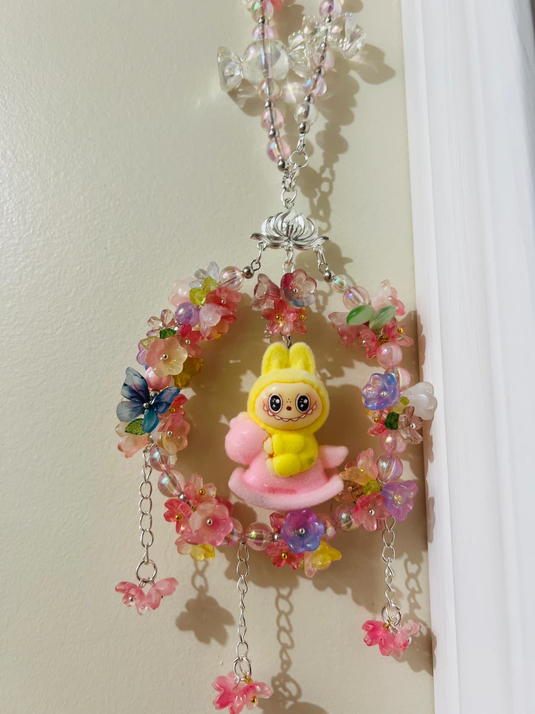 Colorful Floral Flowers and Labubu Pendant - photo 4
