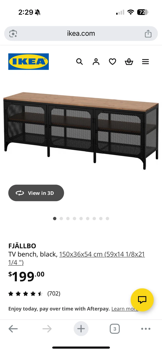 IKEA FJÄLLBO TV Bench - Black