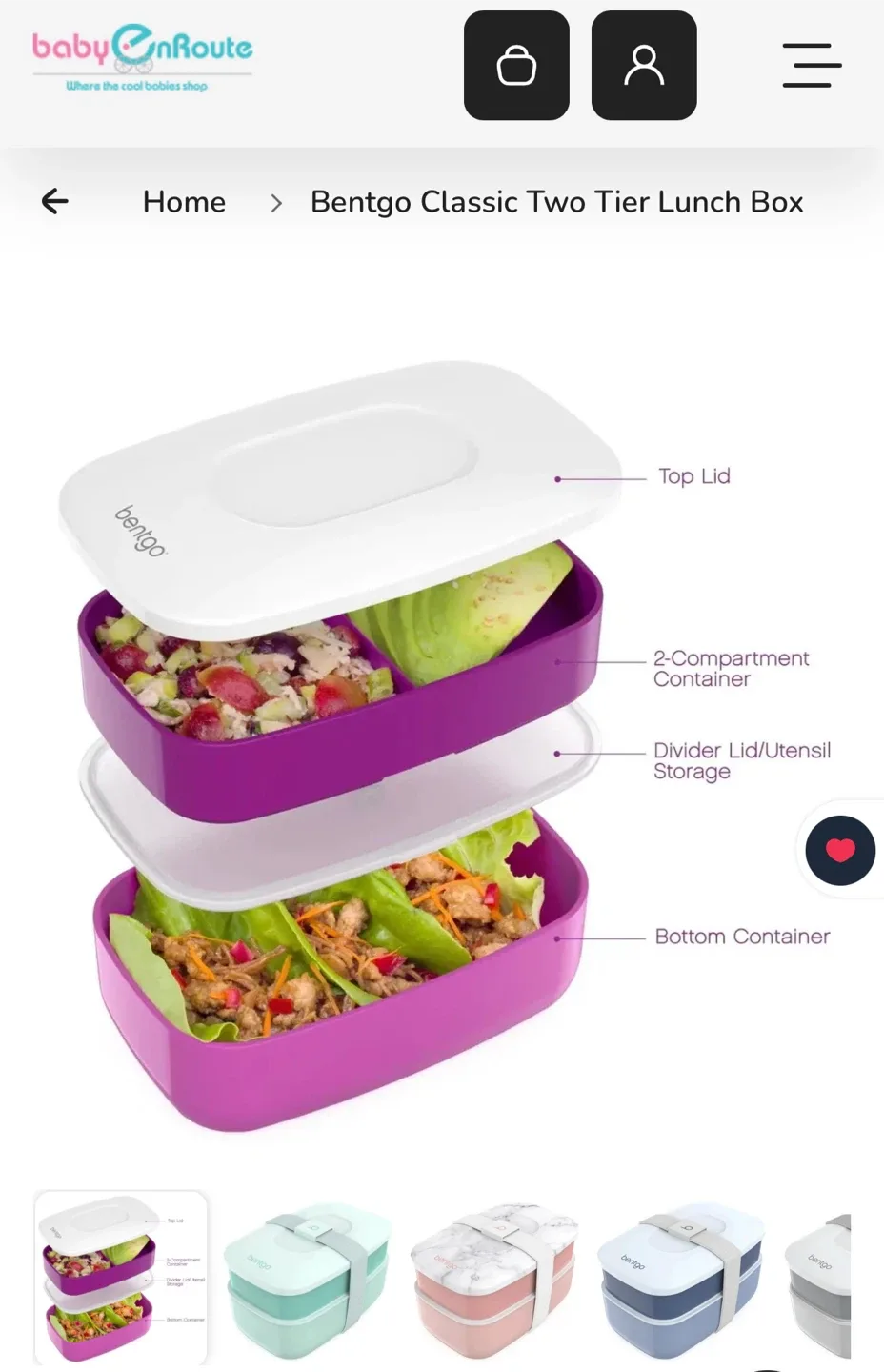 Bentgo Classic Two Tier Lunch Box - Purple image indicator(2)