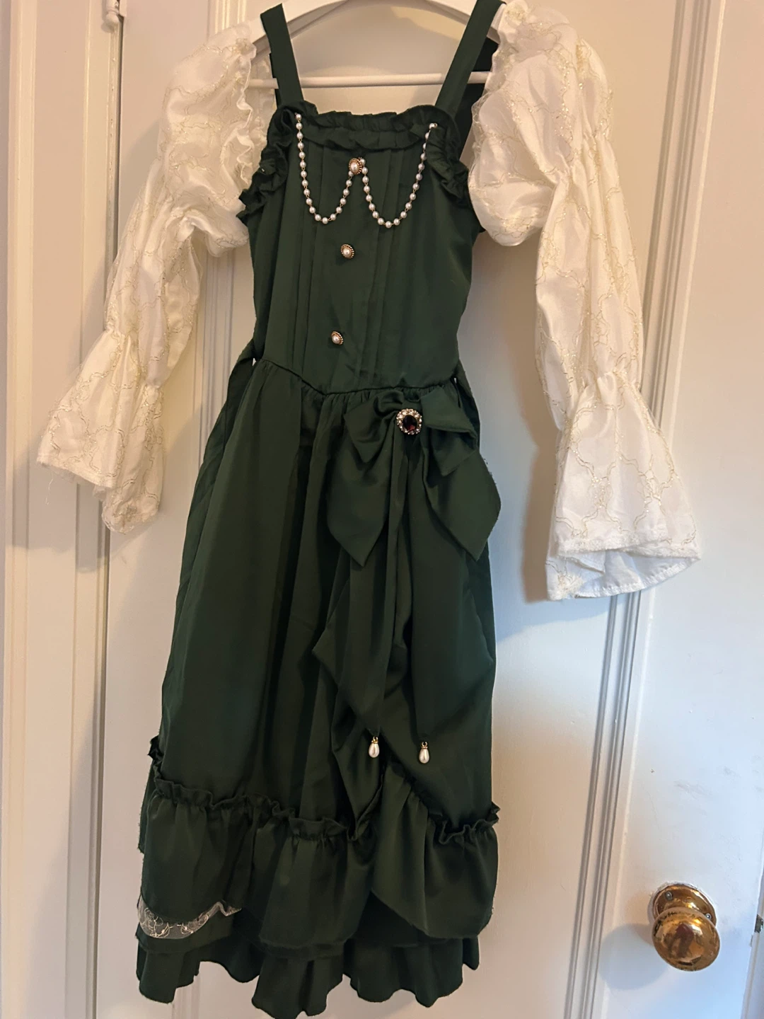 Green Lolita Dress with Blouse and Petticoat