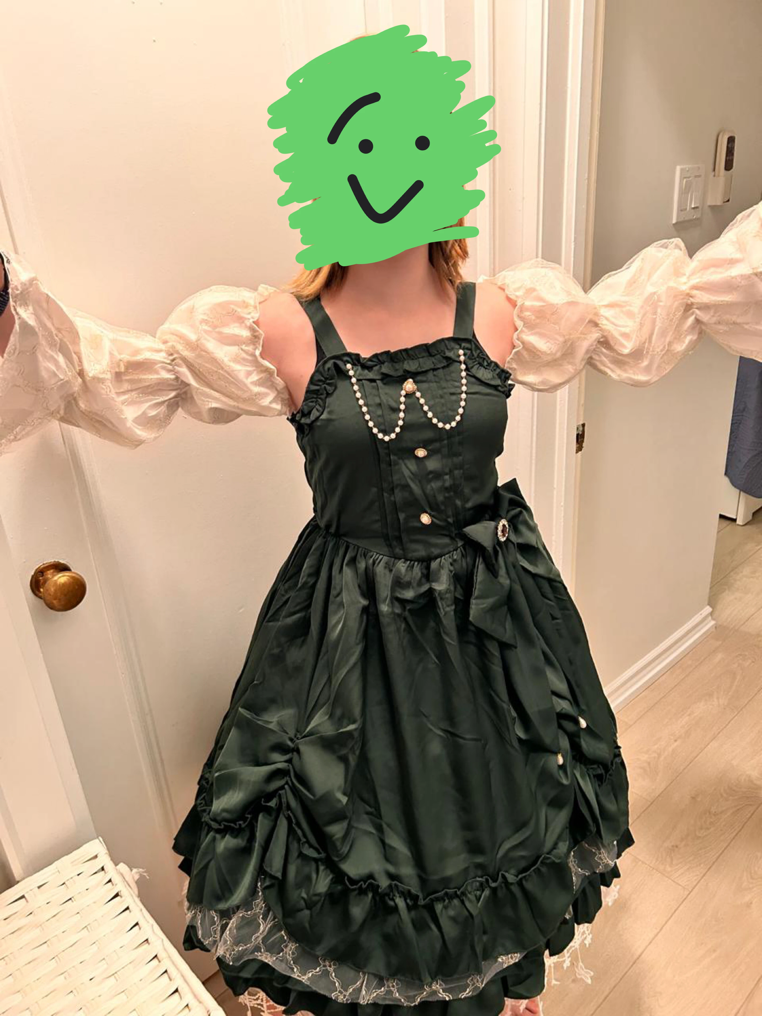 Green Lolita Dress with Blouse and Petticoat - photo 3