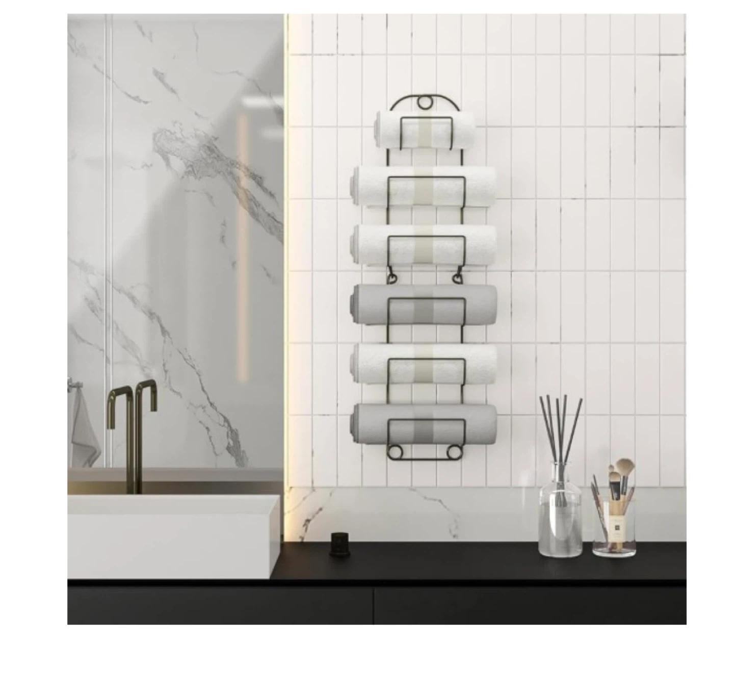 Wall Mounted Metal Wine Rack - 5 Bottle Holder - photo 4