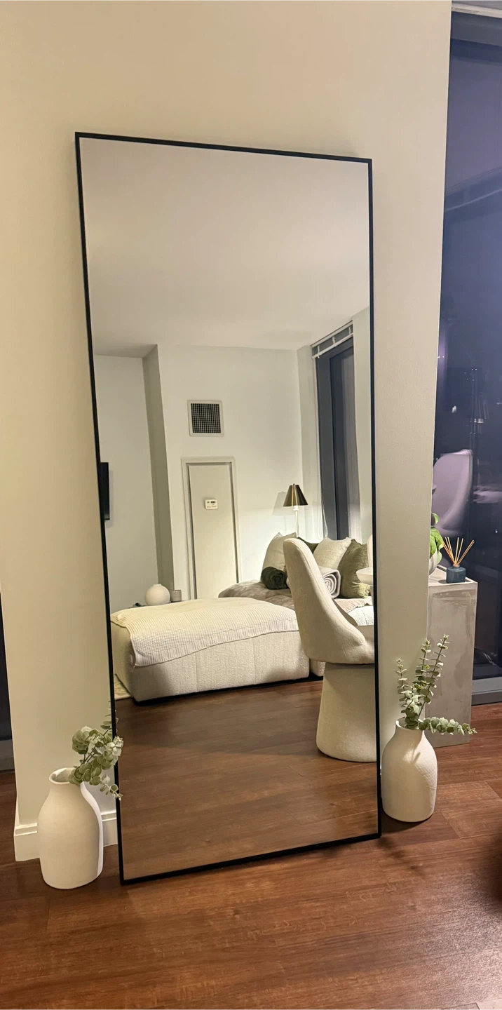 CB2 Infinity Black Floor Mirror