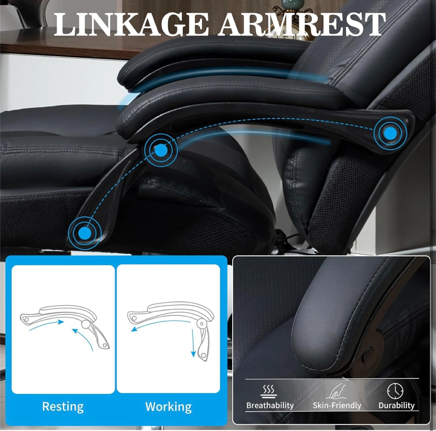 Office Chair with Massage & Footrest - photo 4